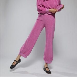New Suzie Kondi The Tosk High Waist Harem Pants in Pink Cosmos Beach Terry Sz L